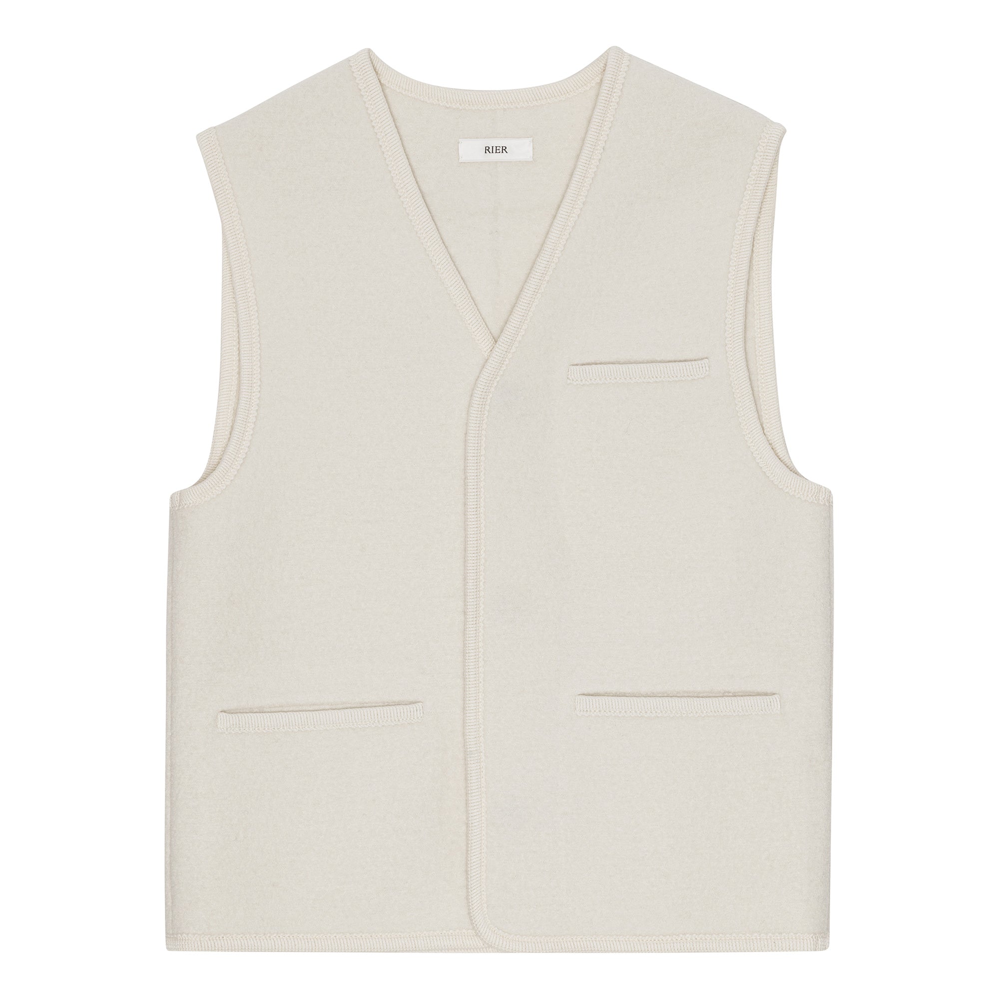 RIER Walker Gilet, White Felted – stormfashion.dk