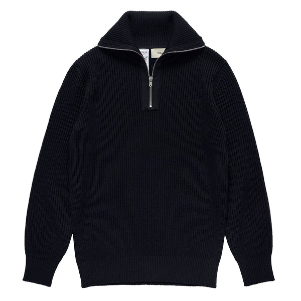 JJJJOUND x S.N.S. Herning Quarter Zip with forearm panels / navy 
